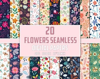 Spring Floral Seamless Scrapbook Digital Paper