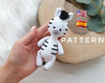 Crochet Zebra Toy Pattern: English/Spanish Tutorial