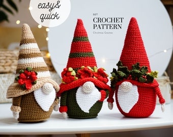 Holly Holiday Christmas Gnome Crochet Patterns