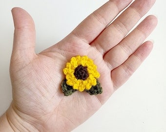 Crocheted Sunflower Applique Pattern Kit