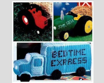 Vintage Crochet Pattern for Plush Toy Vehicles