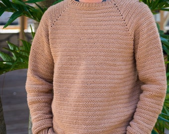 Reed Raglan Men's Crochet Sweater Pattern