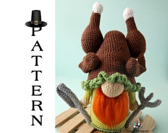 Crochet Thanksgiving Turkey Gnome Amigurumi Pattern