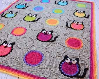 Cat Lover Crochet Blanket Pattern - PDF