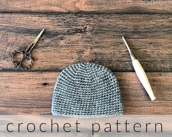 Easy All-Sizes Crochet Beanie Hat PDF Pattern