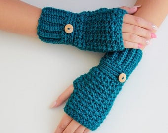 ELLIE Crochet Fingerless Gloves Pattern (Sizes S-M-L)