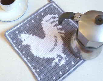 Farmhouse Rooster Potholder Crochet Pattern