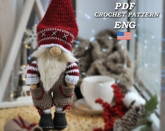 Scandinavian Christmas Gnome Crochet Amigurumi Pattern