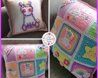 Unicorn Dreams Crochet Cushion Pattern for Nursery