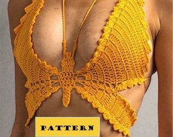 Butterfly Crochet Bralette & Bikini Pattern Set
