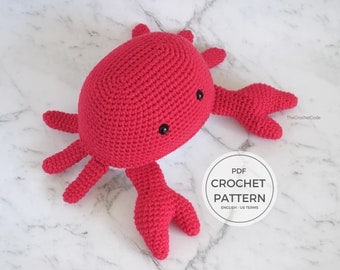 Underwater Crab Amigurumi Crochet Pattern (Printable, English)