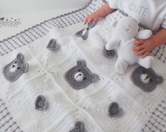 Teddy Bear Crochet Baby Blanket Pattern