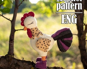 Rooster Crochet Amigurumi Pattern: Chicken Bird PDF