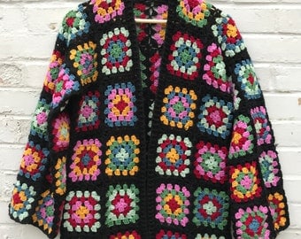 Instant Granny Square Crochet Jacket Pattern
