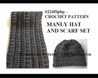 Unisex Crochet Pattern: Hat & Scarf Set #2245