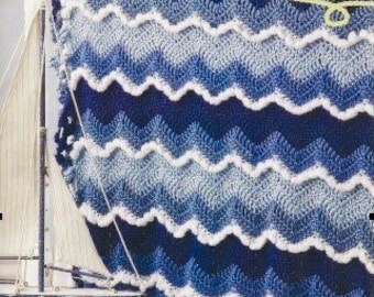 Vintage Ocean Waves Crochet Afghan Pattern