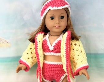 Crochet Pattern for 18" Doll Swimsuit Set