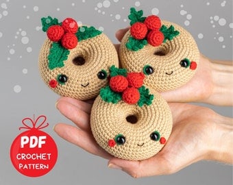 Christmas Donut Amigurumi Crochet Pattern