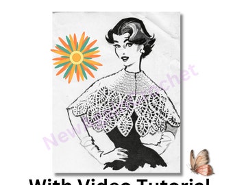1956 Pineapple Cape Crochet Pattern with Video
