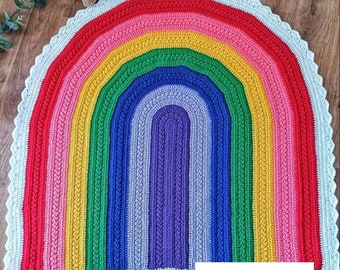 Cloudy Bo Rainbow Crochet Blanket Pattern PDF