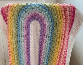 Rainbow Baby Blanket Crochet Pattern: Bobble Stitch