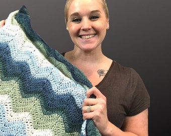 Pattern for Blue Waves Baby Blanket Crochet