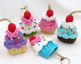Cupcake Key Cozy Amigurumi Crochet Pattern