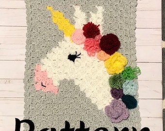 Unicorn Wall Hanging Crochet Pattern & Graph