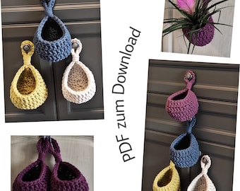 Beginner-Friendly Crochet Hanging Basket Pattern PDF