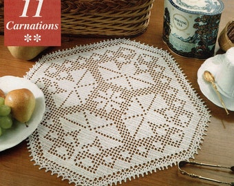 Carnation Crochet Doily: Unique Pattern Design