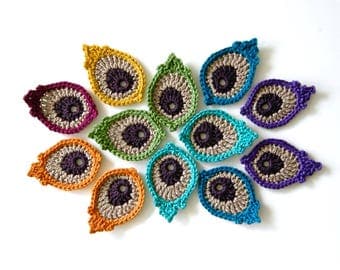 Peacock Eye Feather Crochet Pattern Tutorial