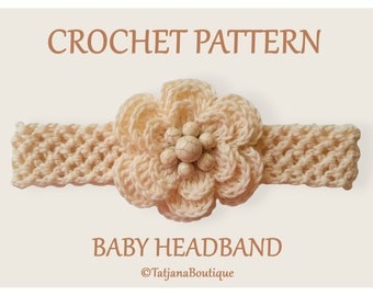 Cotton Baby Headband Crochet Pattern PDF #185
