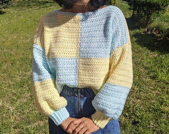 Chic Cropped Color Block Crochet Pattern