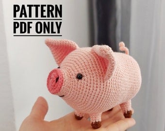 Funny Piggy Crochet Pillow Plushie Pattern
