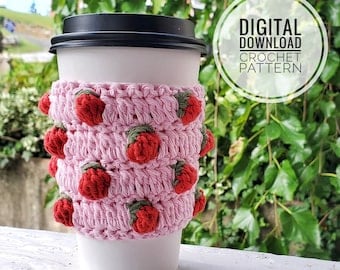 Strawberry Crochet Cup Cozy Pattern