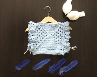 Arya Granny Ruffle Vest Crochet Pattern