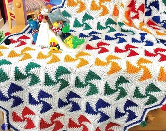 Vintage Pinwheel Afghan Crochet Pattern PDF