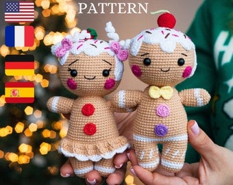 Amigurumi Crochet Pattern: Gingerbread Man and Girl