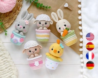 Easter Amigurumi Crochet Pattern: Bunny, Sheep, Chick