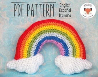 Multilingual Rainbow Amigurumi Crochet Pattern PDF