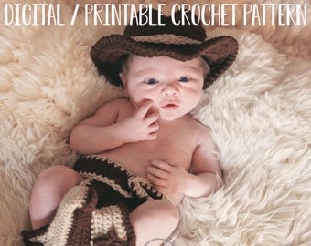 Crochet Pattern for Baby Cowboy Outfit
