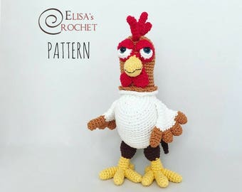 Rooster Amigurumi Crochet Pattern - Handmade Plushie