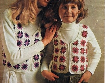 Vintage Crochet Waistcoat Pattern for Women & Kids