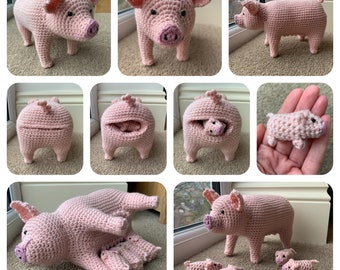 Crochet Pattern for Cute Pig and Piglets