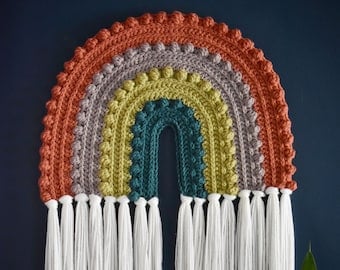 Colorful Rainbow Crochet Wall Hanging Pattern