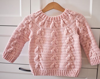 Magnolia Sweater Crochet Pattern for Kids 6m-10yrs