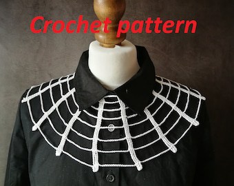 Gothic Spiderweb Bib Collar Crochet Pattern