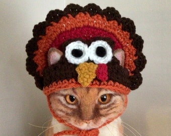 Crochet Turkey Hat Pattern: Cat Animal Thanksgiving