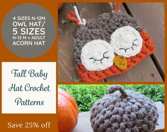 Bundle: Easy Baby Owl & Acorn Crochet Patterns