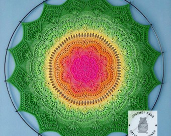 Lotus Flower Crochet Mandala PDF Pattern